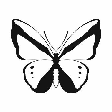 Kelebek kutsal kişilerin resmi, basit tarzı