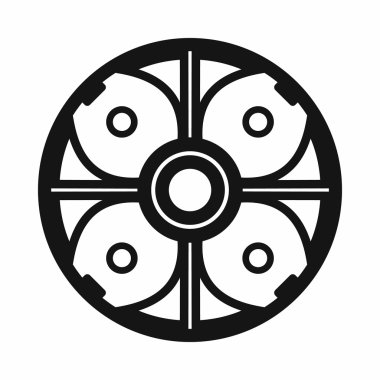 Kalkan kutsal kişilerin resmi, basit tarzı