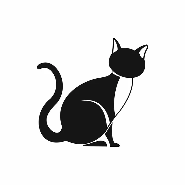 Icono gato negro, estilo simple — Archivo Imágenes Vectoriales