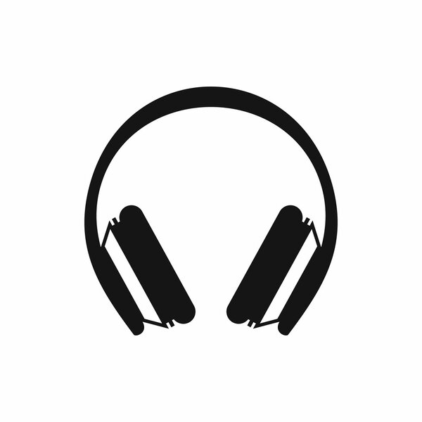 Значок защитных наушников, простой стиль
