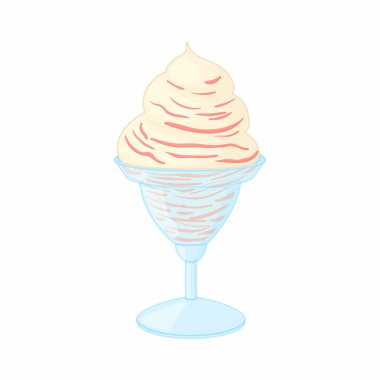 Bir kase simgesi soslu beyaz dondurma