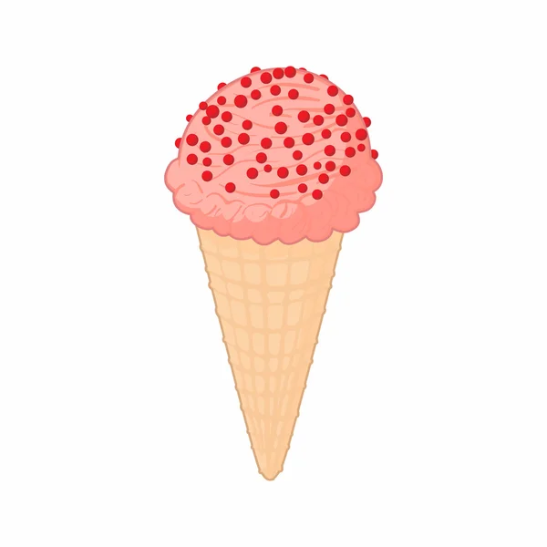 Jahodová ikona zmrzliny, kreslený styl — Stockový vektor