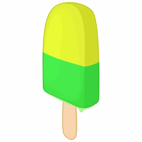 Mrazivý žluté a zelené ovoce popsicle ikona — Stockový vektor