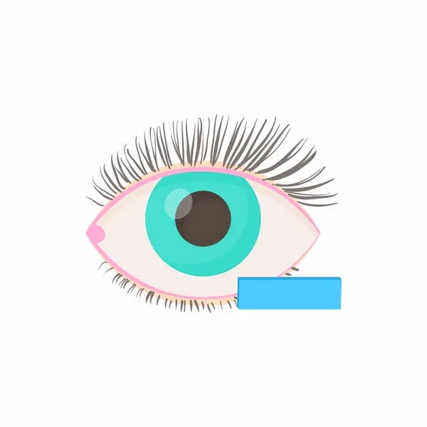 Myopia eyesight disorder icon, cartoon style — Stock Vector