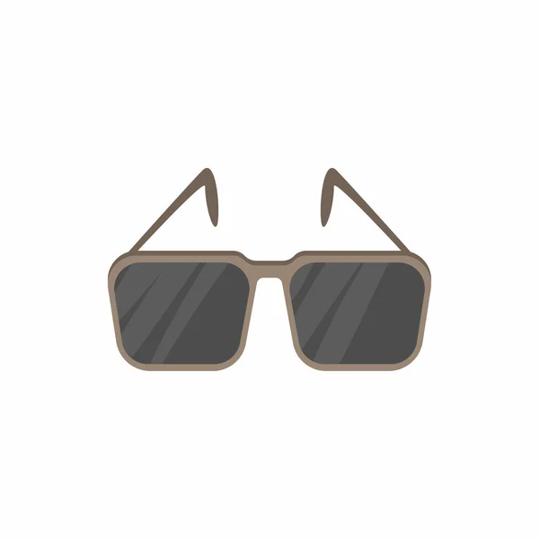 Óculos com ícone de lentes pretas, estilo cartoon — Vetor de Stock