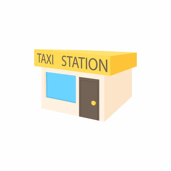 Иконка станции такси, стиль мультфильма — стоковый вектор