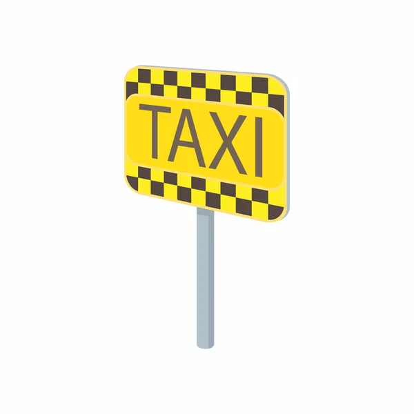 Icona segno taxi in stile cartone animato — Vettoriale Stock