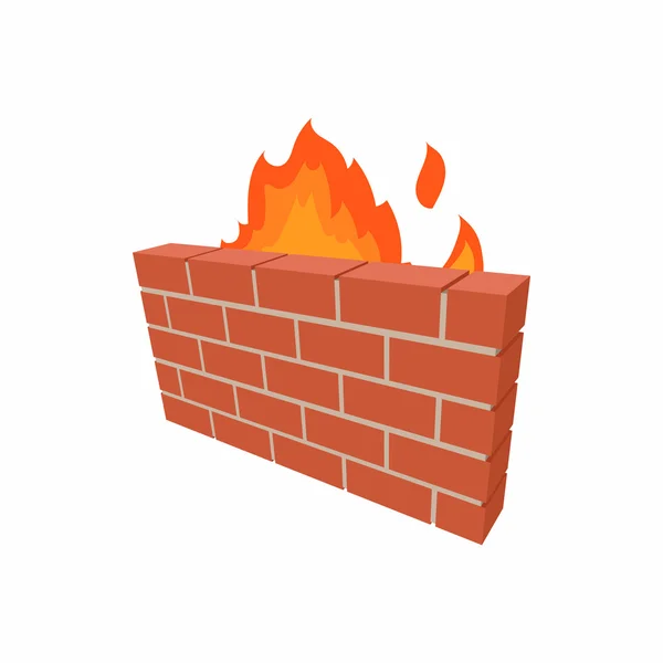 Ícone de firewall em estilo cartoon —  Vetores de Stock
