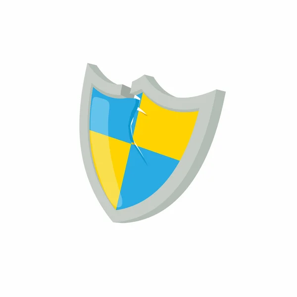 Icono de escudo de protección azul y amarillo — Vector de stock