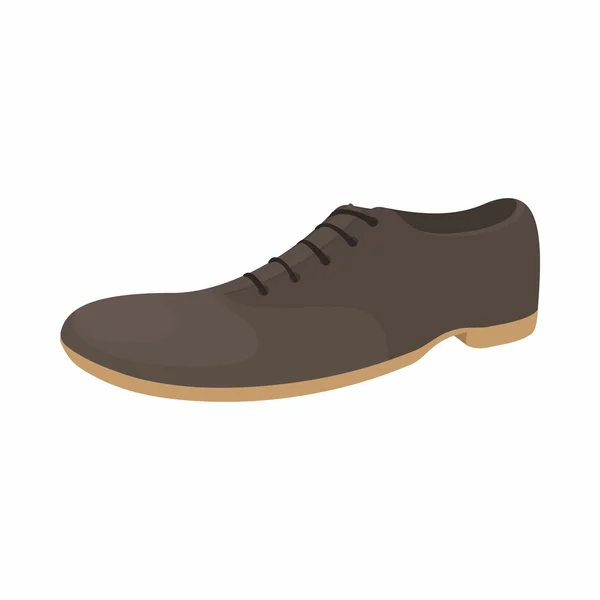 Icône de chaussure brune masculine, style dessin animé — Image vectorielle