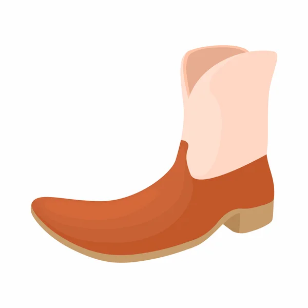 Botas de cuero marrón icono femenino, estilo de dibujos animados — Vector de stock