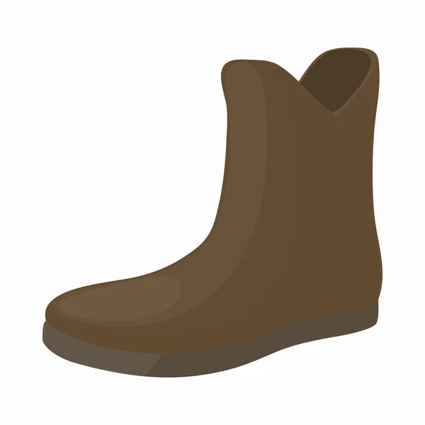 Female brown fashion boots icon, cartoon style — Stockvector