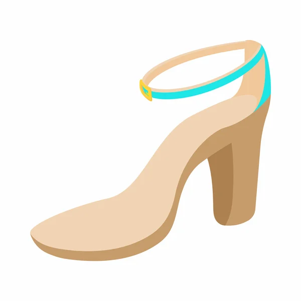 Biege high heel shoe icon, cartoon style — Stock Vector