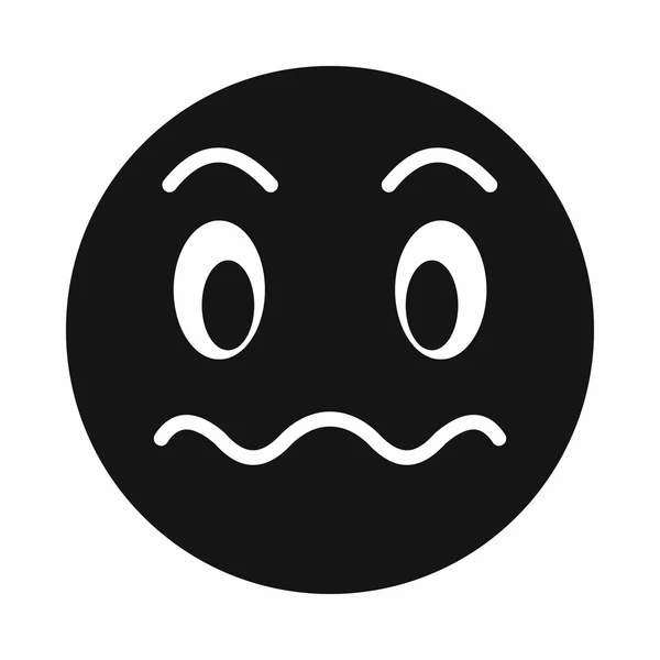 Verdachte emoticon pictogram, eenvoudige stijl — Stockvector
