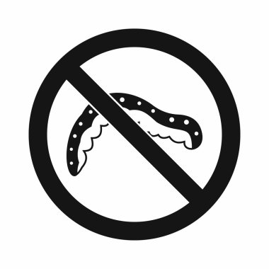 Hiçbir tırtıl işareti simgesi, basit tarzı