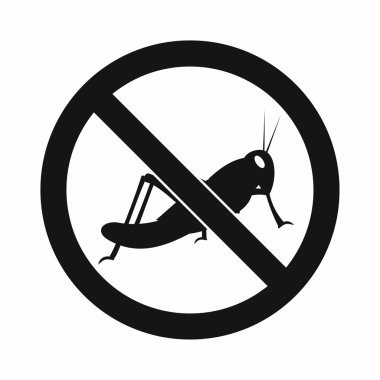 Hiç locust işareti simgesi, basit tarzı