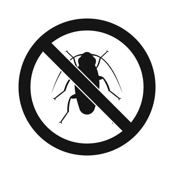 No hay icono de signo de cucaracha, estilo simple — Vector de stock
