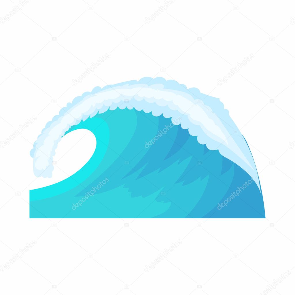Water Wave icon in cartoon style isolated on white background