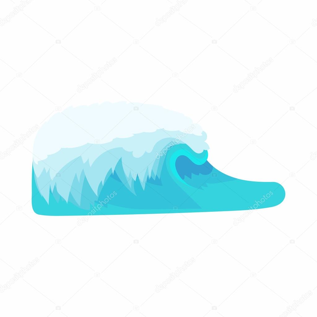 Water Wave icon in cartoon style isolated on white background