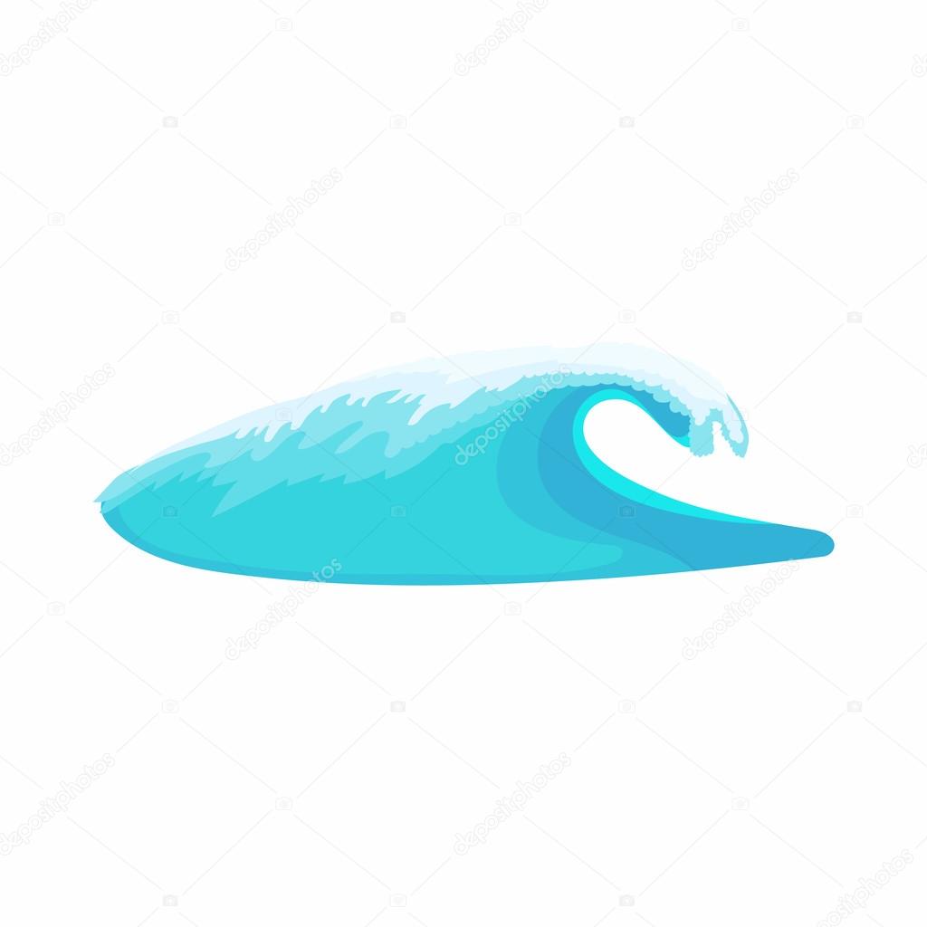 Water Wave icon in cartoon style isolated on white background