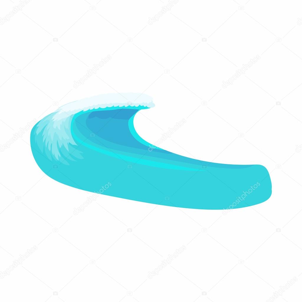 Water Wave icon in cartoon style isolated on white background