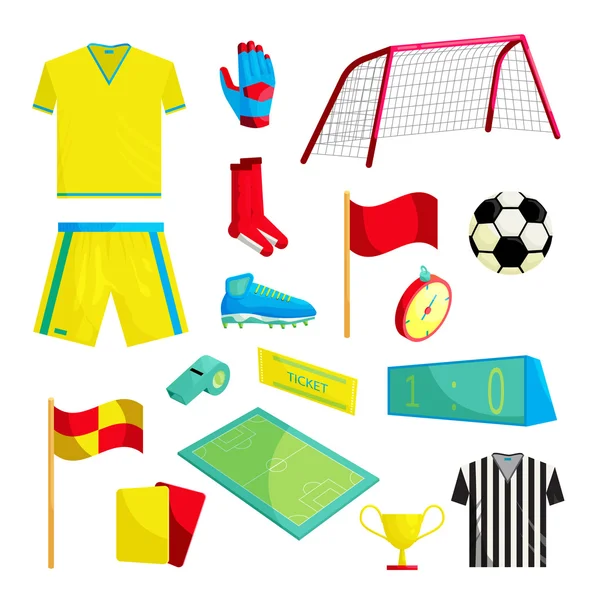 Futbol Icons set, karikatür tarzı