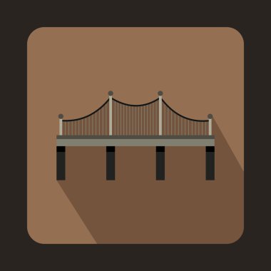Iron bridge icon, flat style clipart
