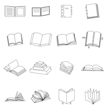 Kitap ince Icons set