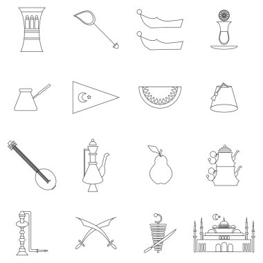 Türkiye'de seyahat Icons set