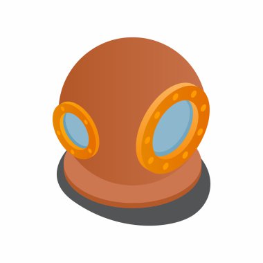 Dalgıç elbisesi kask simgesi, izometrik 3d stili