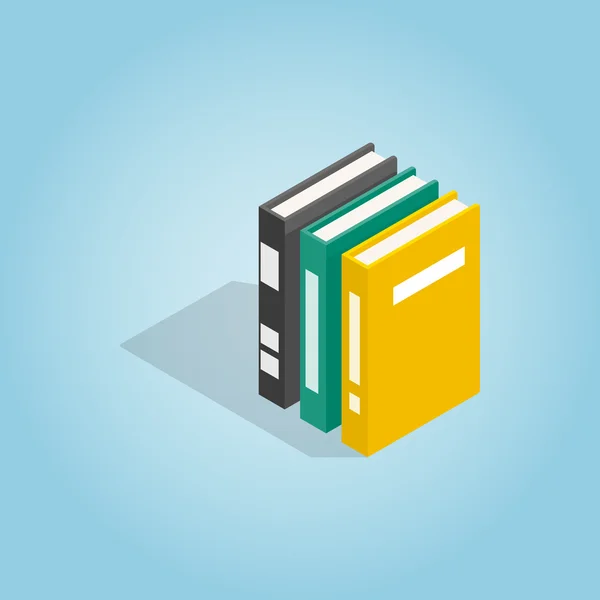 Tres libros de enciclopedia icono — Vector de stock