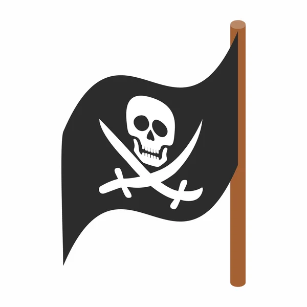 Piratenflaggen-Symbol, isometrischer 3D-Stil — Stockvektor