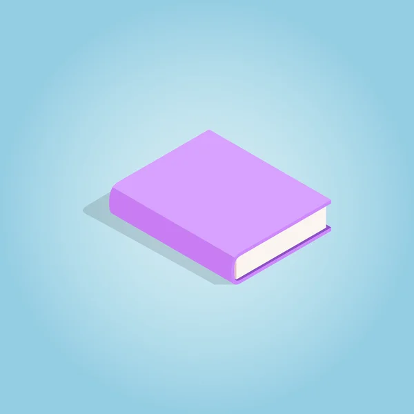 Icono de libro púrpura, estilo isométrico 3d — Vector de stock