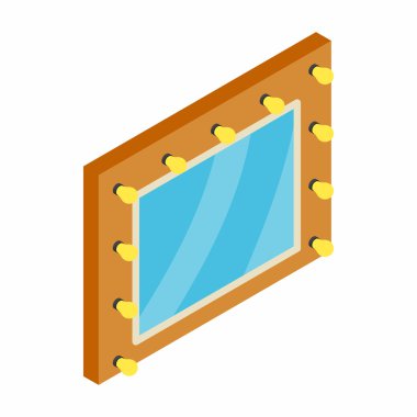 Makyaj simge için ampuller ile ayna