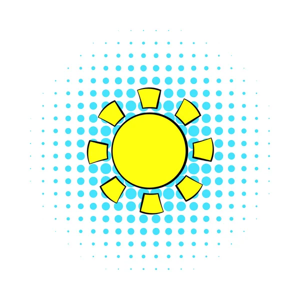 Sun icon, comics style — Stock Vector