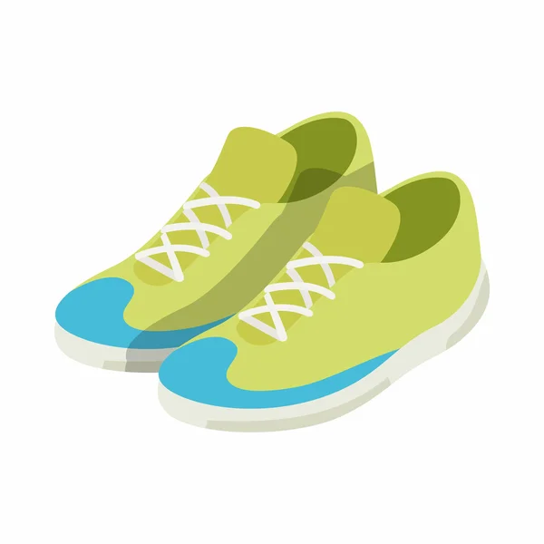 Green sneakers icon, isometric 3d style — Stock Vector