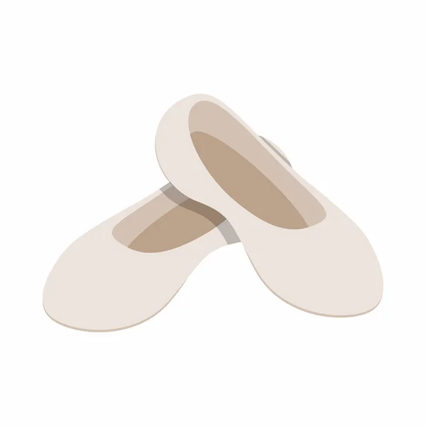 White ballet shoes icon, isometric 3d style — Stock Vector