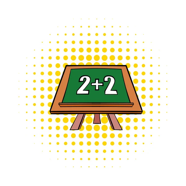 Matemáticas ecuación simple en el icono de pizarra — Vector de stock