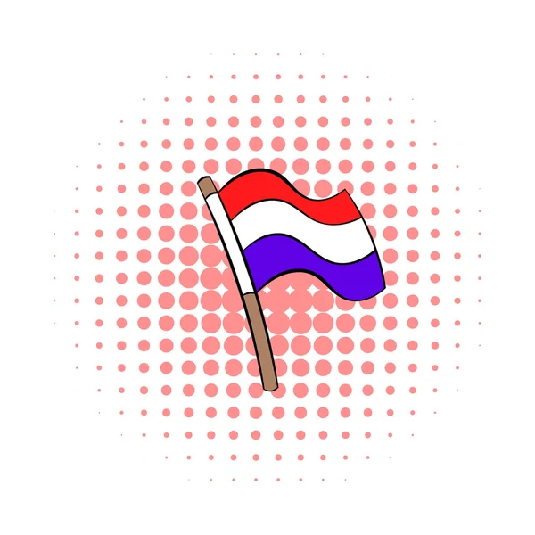 Drapeau des Pays-Bas icône, style BD — Image vectorielle