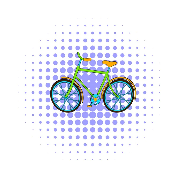 Grüne Fahrrad-Ikone, Comicstil — Stockvektor