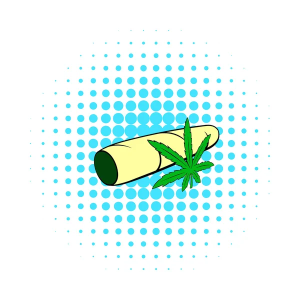 Icône de joint de marijuana, style BD — Image vectorielle