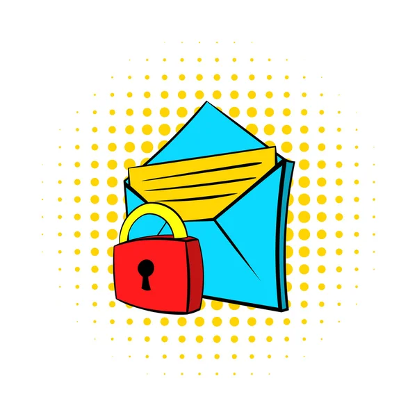Icono de correo electrónico protegido, estilo pop-art — Vector de stock