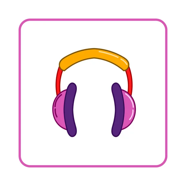 Headphones icon, simple style — Stock Vector