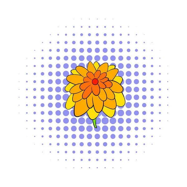 Icono de flor de caléndula, estilo cómics — Vector de stock