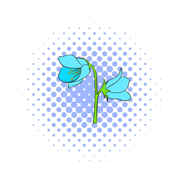 Çan çiçeği simgesi, çizgi roman tarzı — Stok Vektör