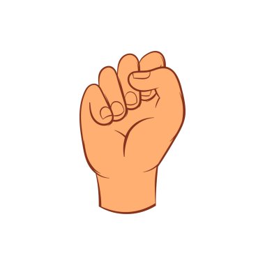 El yumruk el simgesi, karikatür tarzı ile