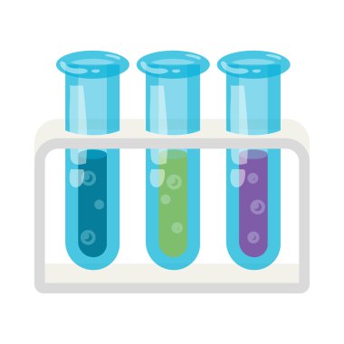 Renkli sıvı simgesi olan üç test tüpleri