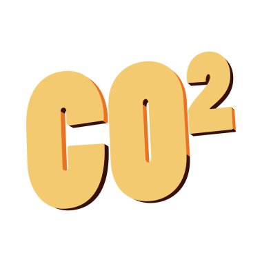 Karbon dioksit, Co2 simgesi, karikatür tarzı