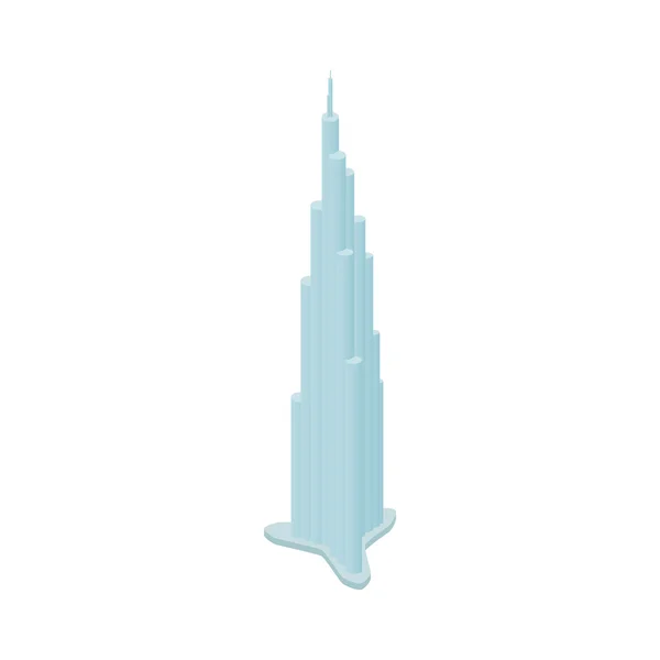 Burj Khalifa icon, isometric 3d style — Stock Vector