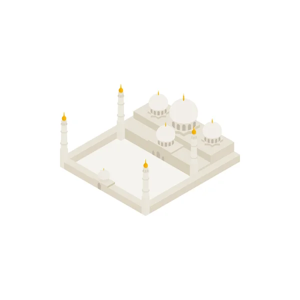 Icône de la grande mosquée Cheikh Zayed, style 3d isométrique — Image vectorielle